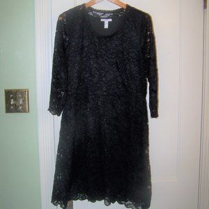 Isaac Mizrahi Live Lace Dress Black M